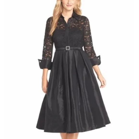 Eliza J | Dresses | Mixed Lace Taffeta Fit Flare Dress | Poshmark Eliza J | Dresses | Mixed Lace Taffeta Fit Flare Dress | Poshmark